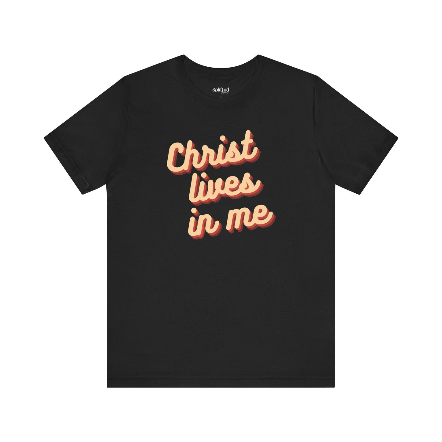 Christ Lives in Me Christian T-Shirt, Black Front
