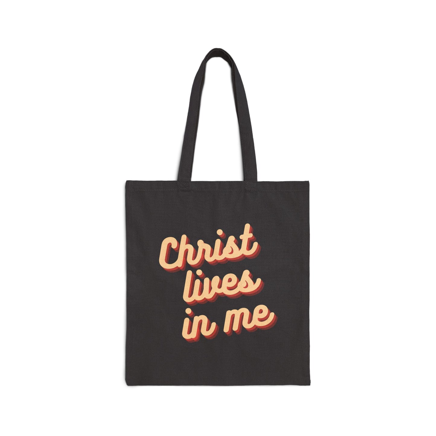 Christ Lives in Me Tote Bag, Black Front