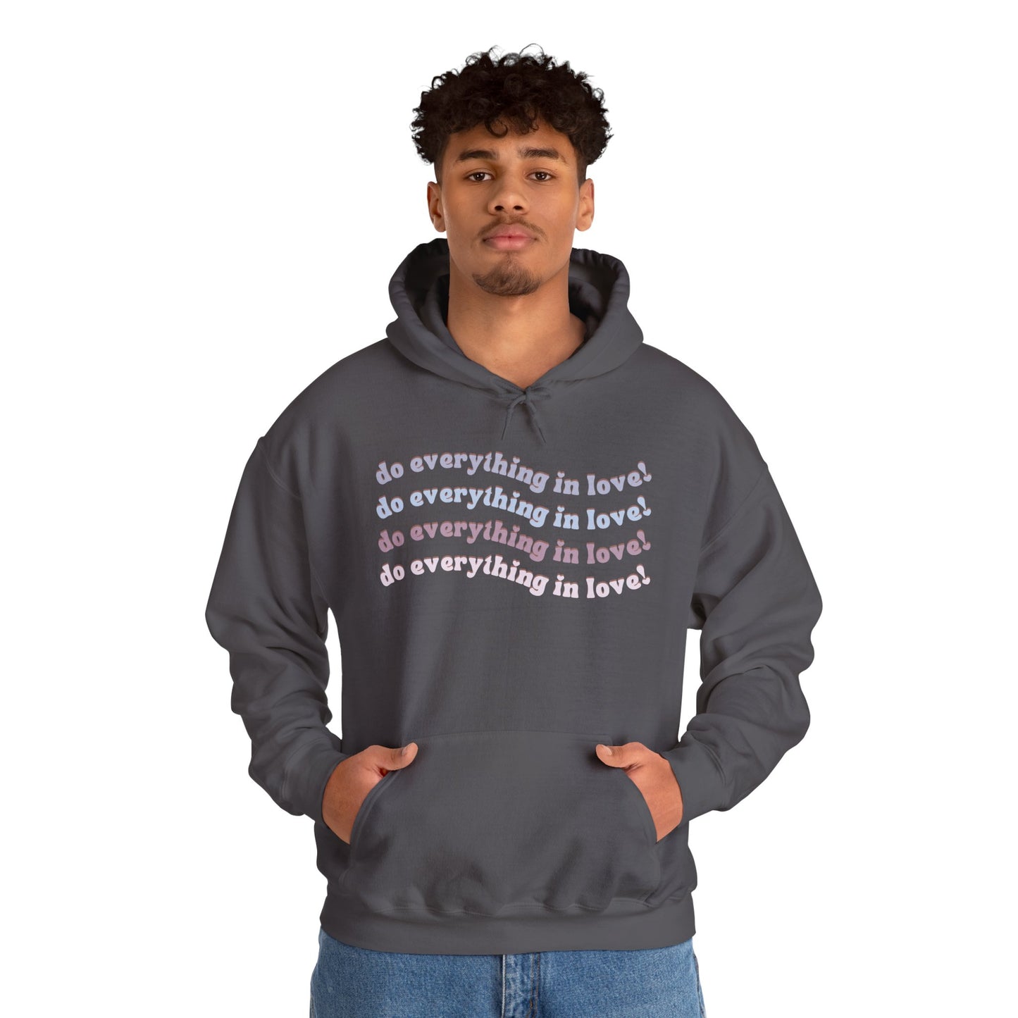Everything in Love Hoodie, Context Charcoal Front