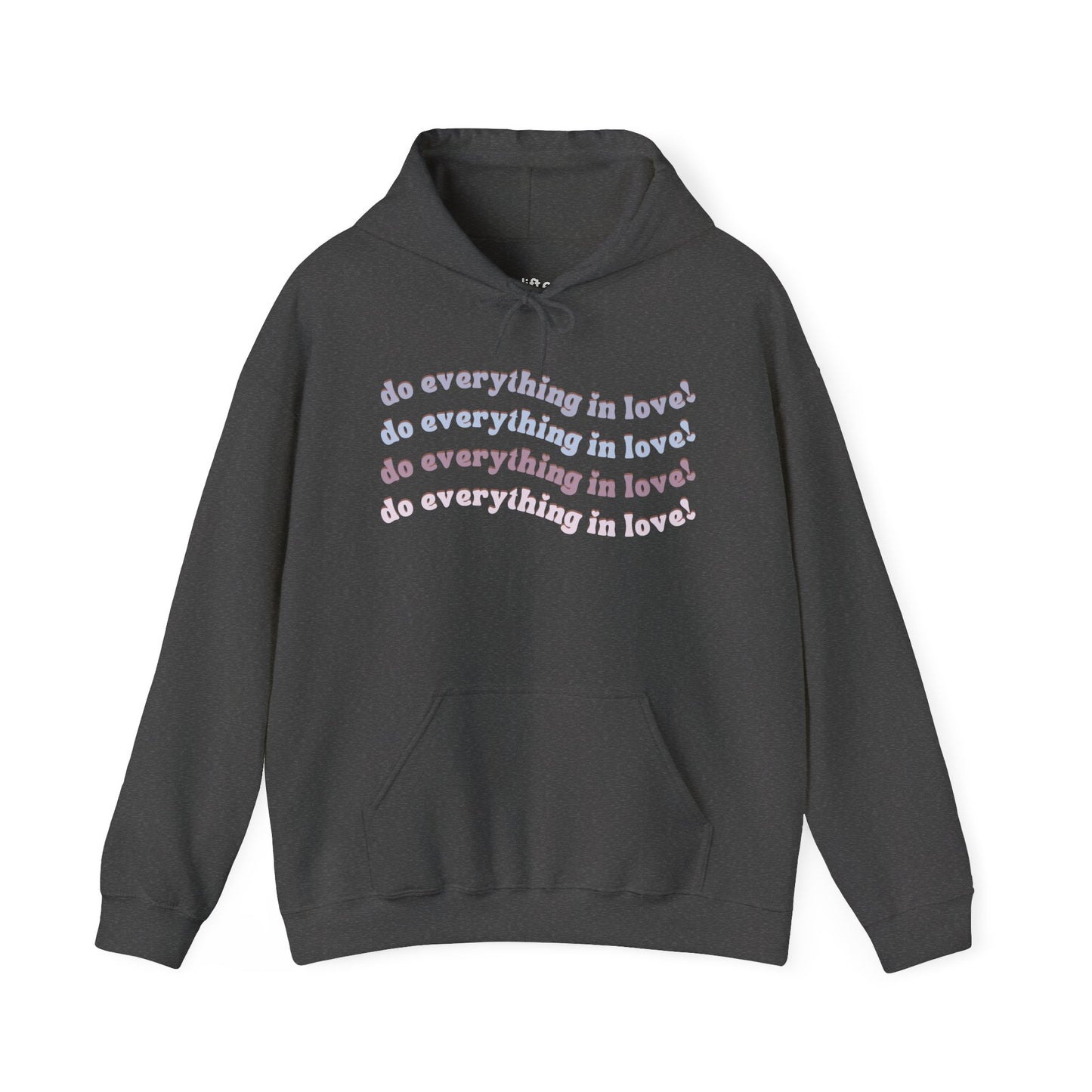 Everything in Love Hoodie, Dark Heather Front