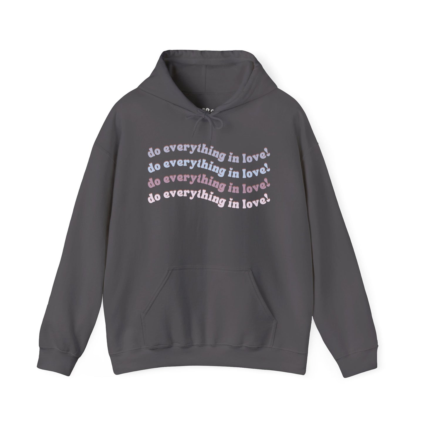 Everything in Love Hoodie, Charcoal Front