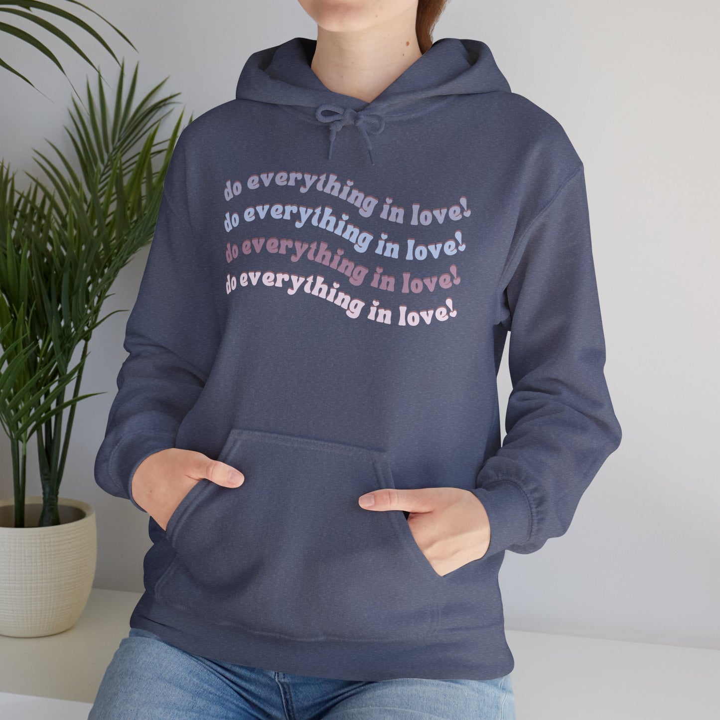 Everything in Love Hoodie, Lifestyle Heather Navy Front
