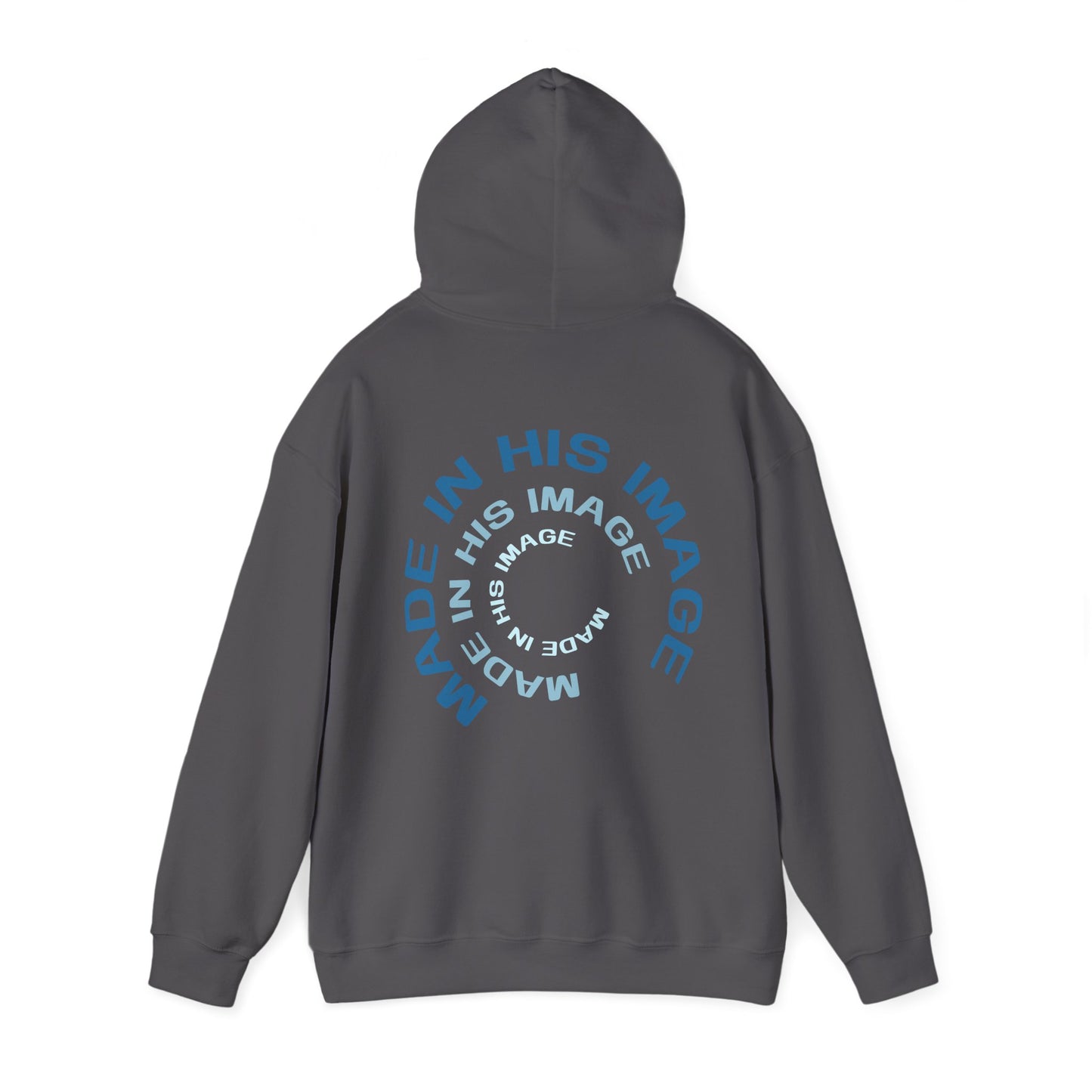 Made in His Image Hoodie, Charcoal Back