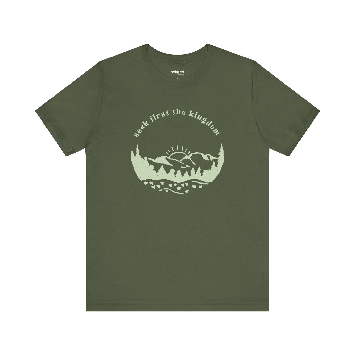 Seek the Kingdom Christian T-Shirt, Military Green Front