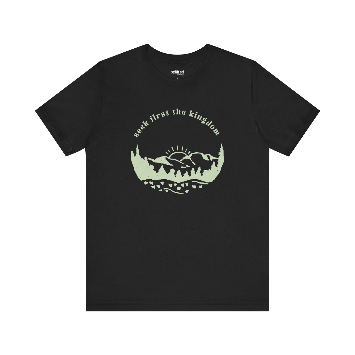 Seek the Kingdom Christian T-Shirt, Black Front