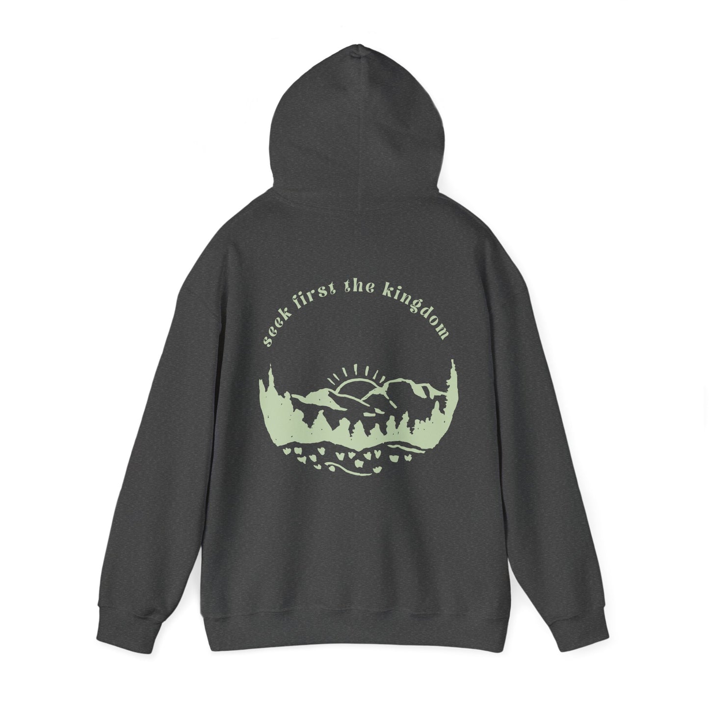 Seek the Kingdom Hoodie, Dark Heather Back