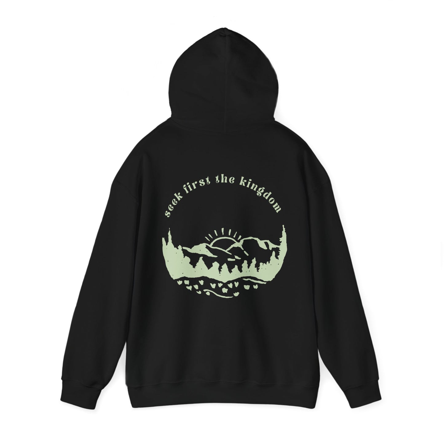 Seek the Kingdom Hoodie, Black Back View
