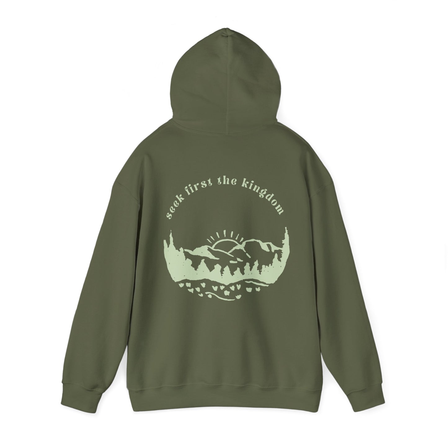Seek the Kingdom Hoodie, Military Green Back