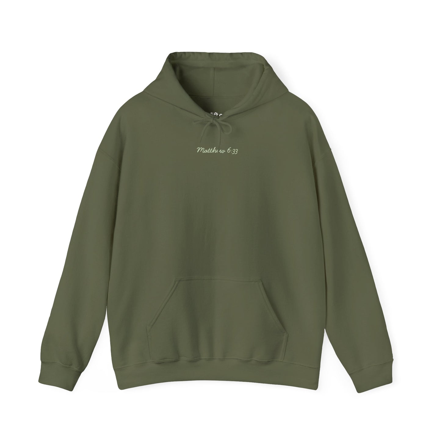 Seek the Kingdom Hoodie, Military Green Front
