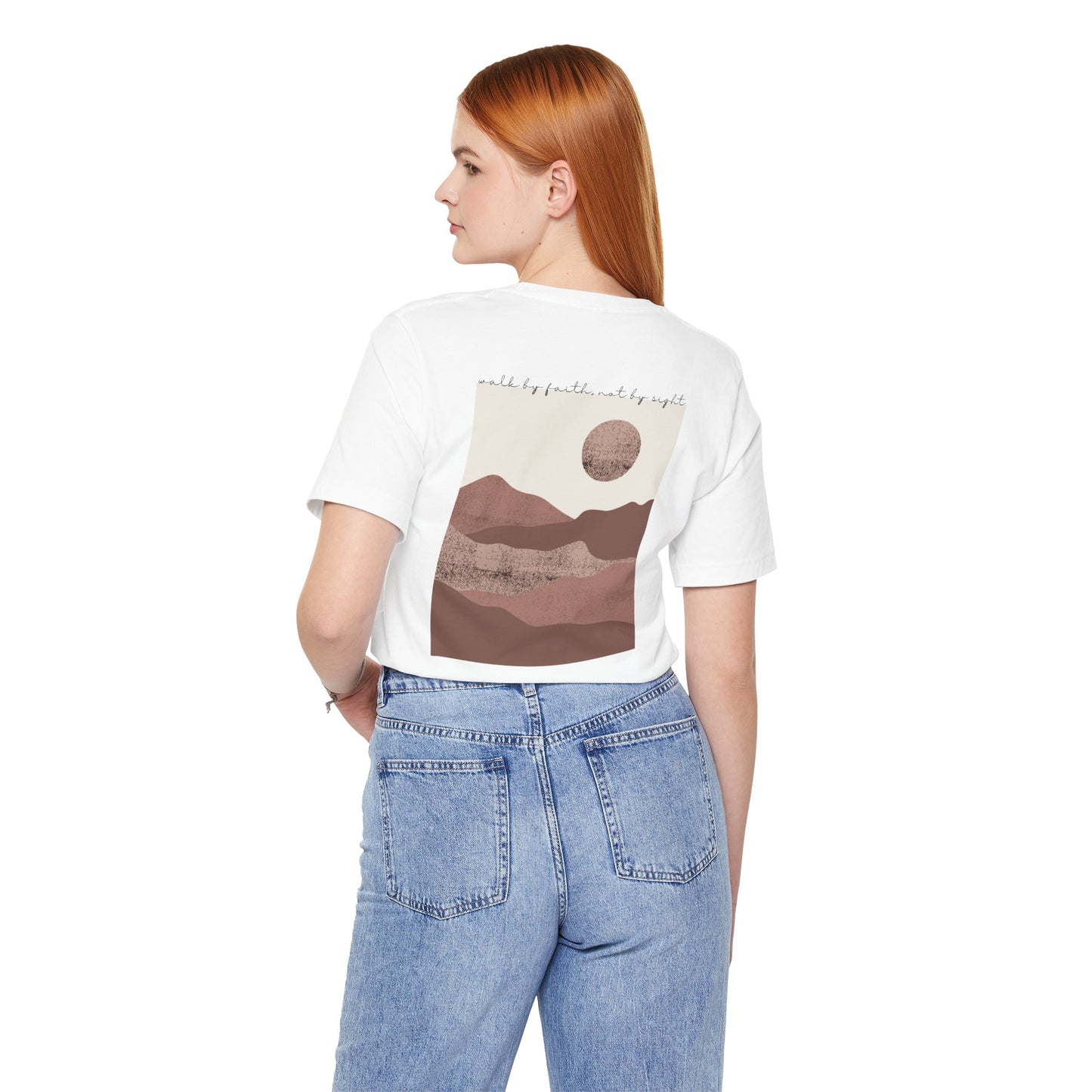 Walk by Faith Christian T-Shirt, Lifestyle White Back