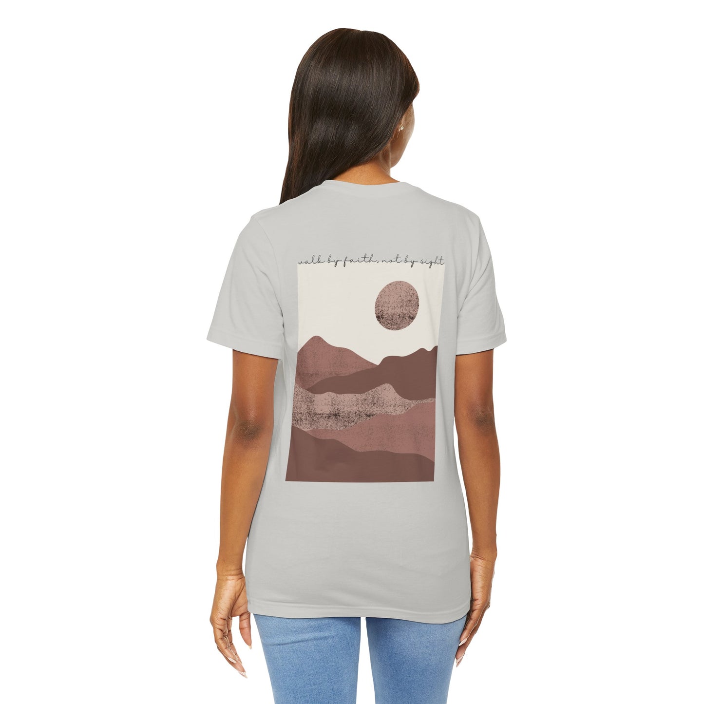 Walk by Faith Christian T-Shirt, Lifestyle Silver Back