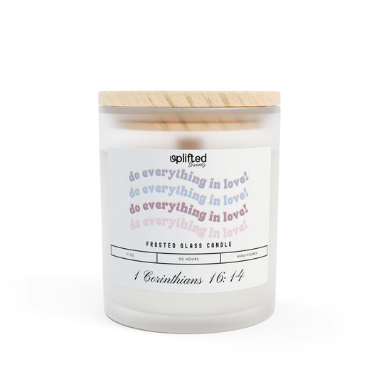 Do Everything in Love Christian Candle, Closed Front