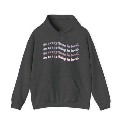 Everything in Love Hoodie, Dark Heather Front