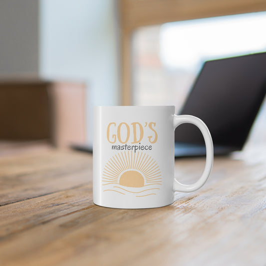 God's Masterpiece Ceramic Mug, Context Front