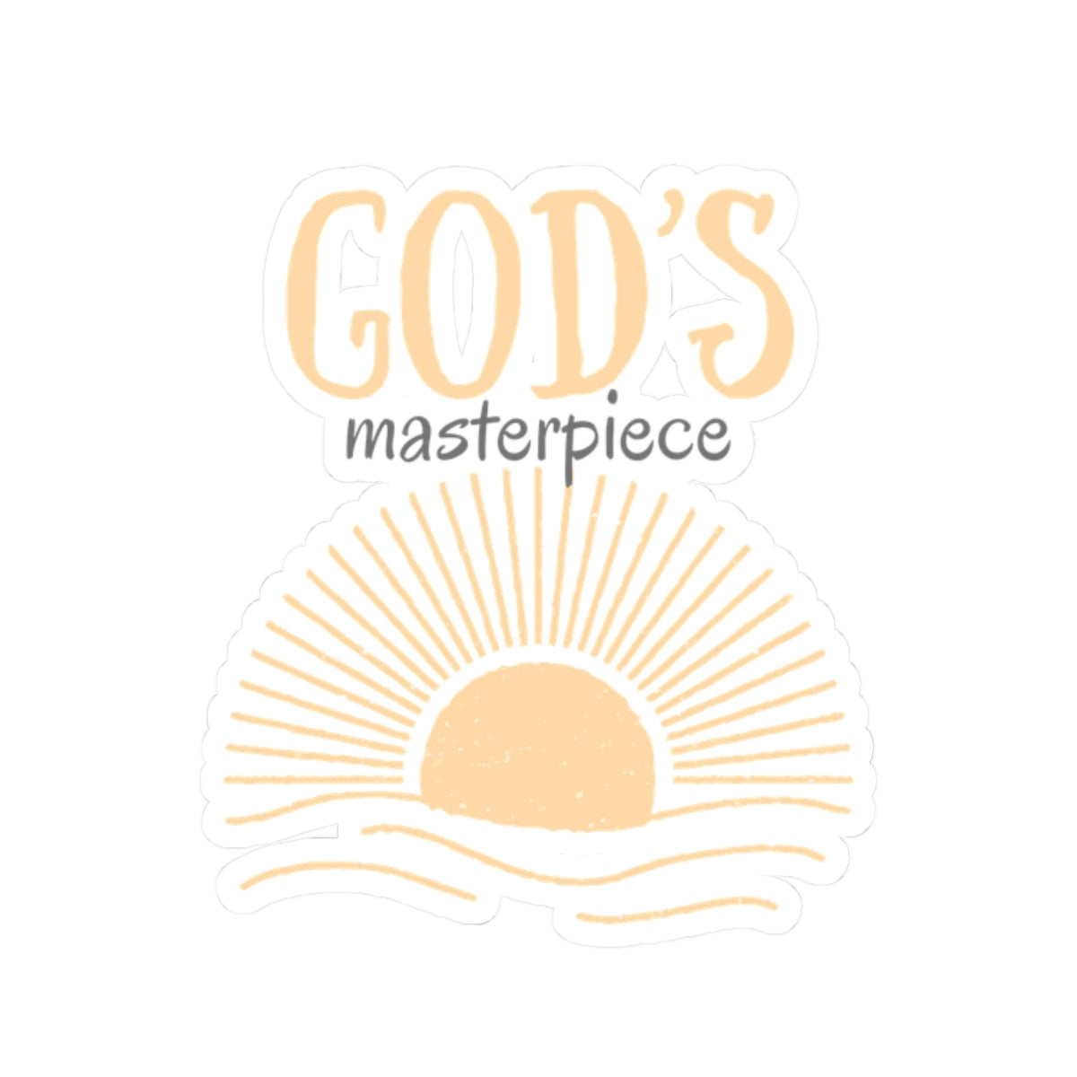 God's Masterpiece Vinyl Sticker, White Front
