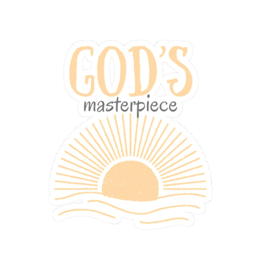 God's Masterpiece Vinyl Sticker, White Front