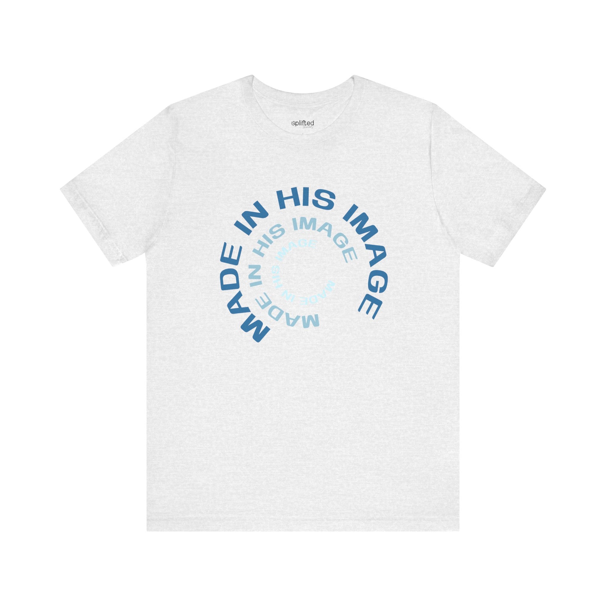 His Image Christian T-Shirt, Ash Front