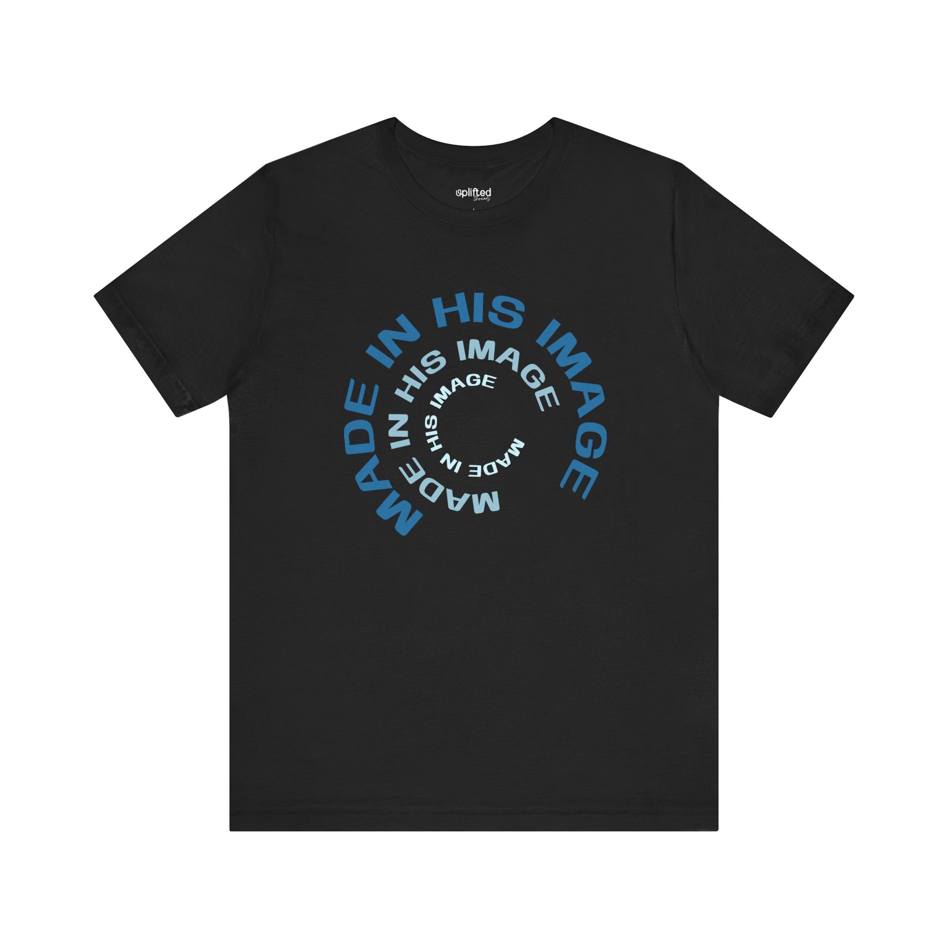 His Image Christian T-Shirt, Black Front
