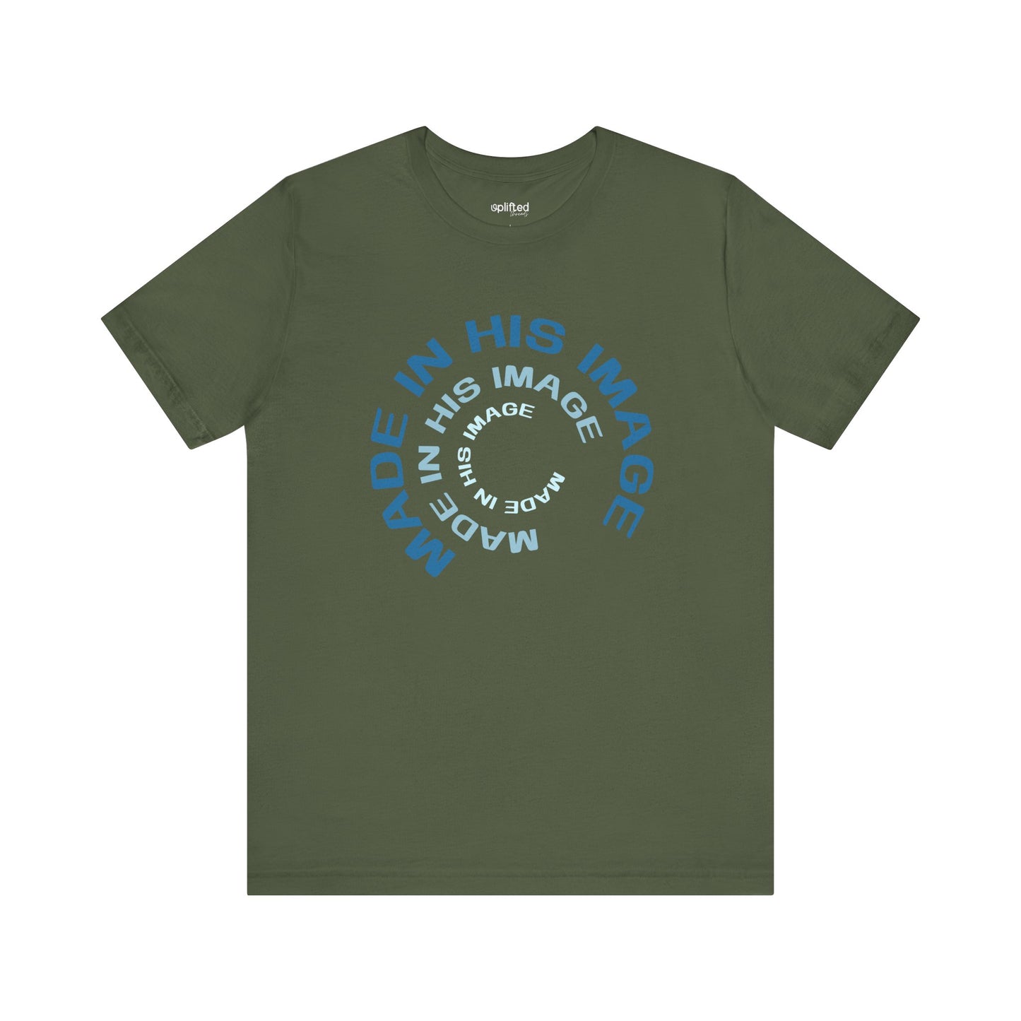 His Image Christian T-Shirt, Military Green Front