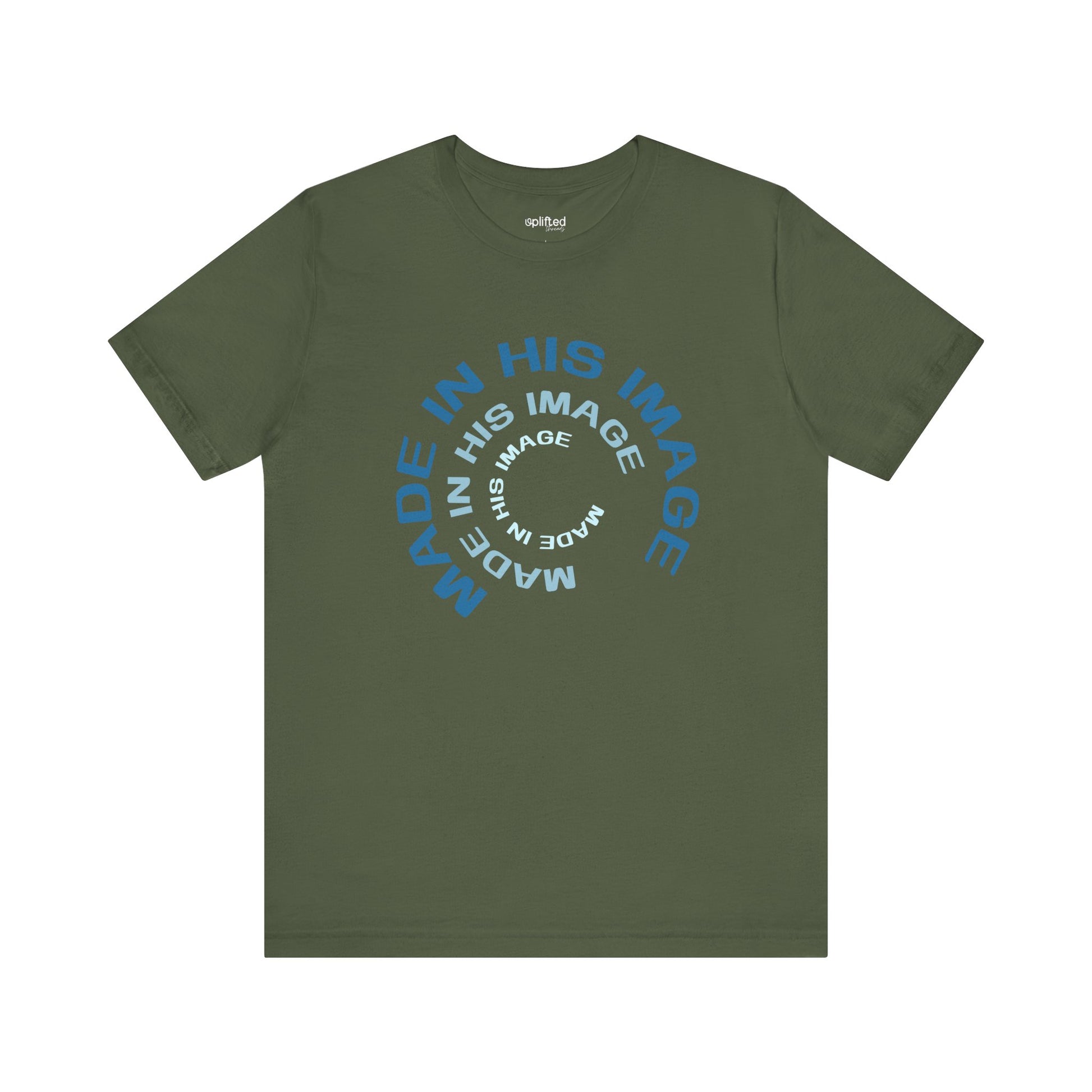 His Image Christian T-Shirt, Military Green Front