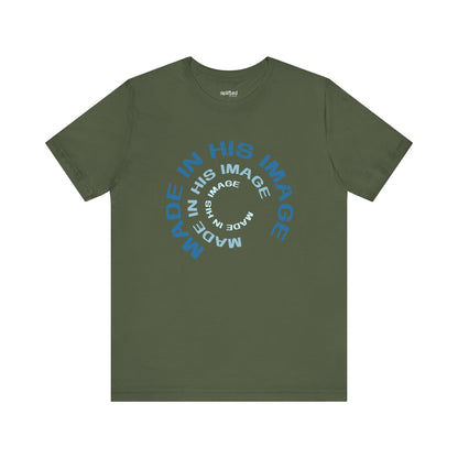 His Image Christian T-Shirt, Military Green Front