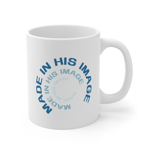 Made in His Image Christian Mug, Front