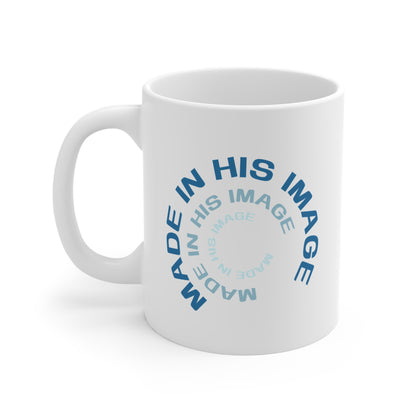 Made in His Image Christian Mug, Back