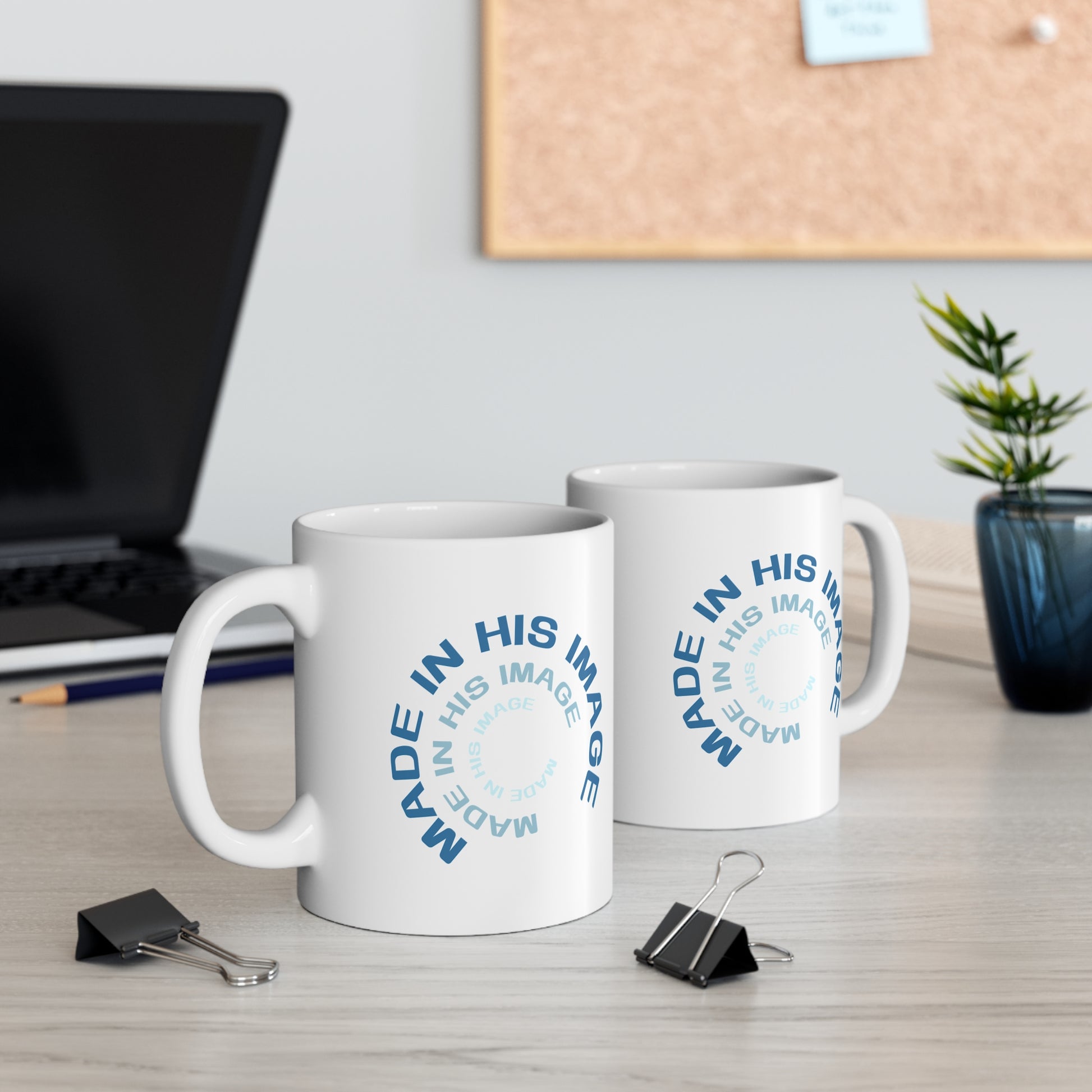 Made in His Image Christian Mug, Lifestyle Both Sides