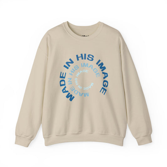 Made in His Image Crewneck, Sand Front