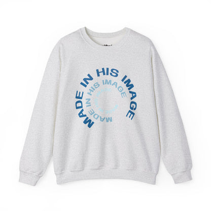 Made in His Image Crewneck, Ash Front
