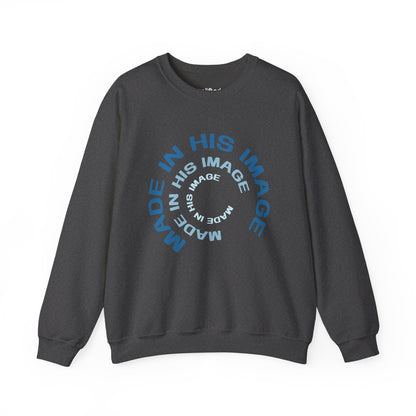 Made in His Image Crewneck, Dark Heather Front