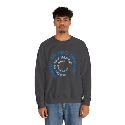 Made in His Image Crewneck, Context Dark Heather Front