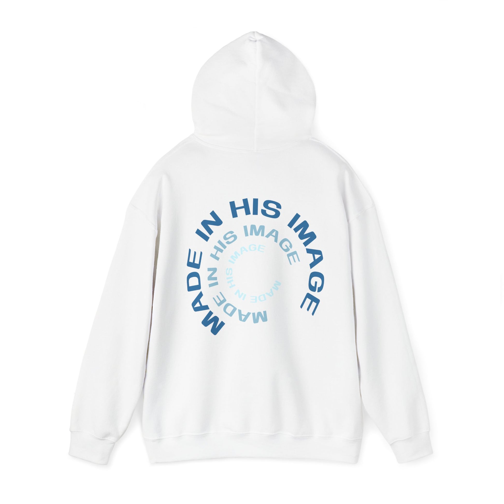 Made in His Image Hoodie, White Back
