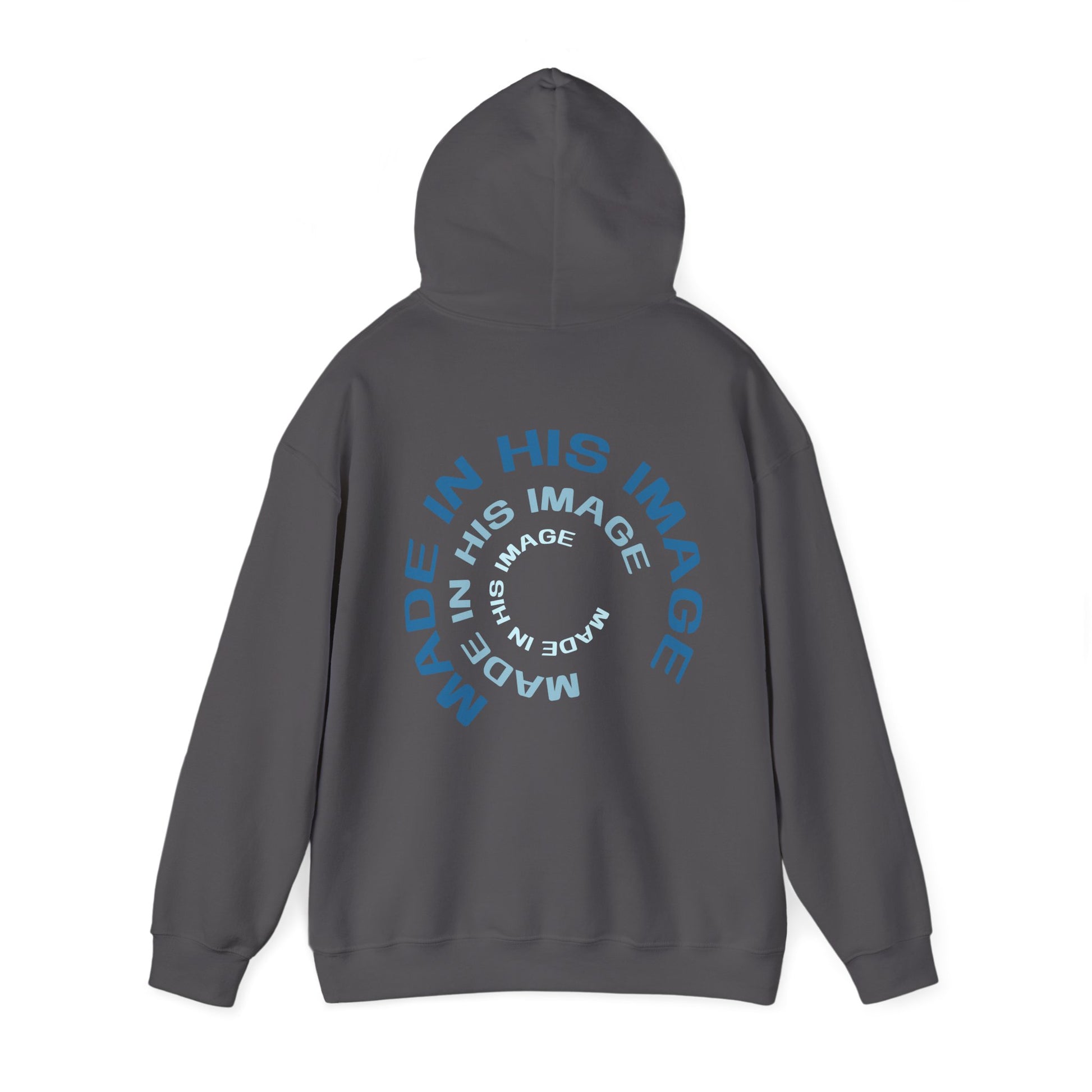 Made in His Image Hoodie, Charcoal Back