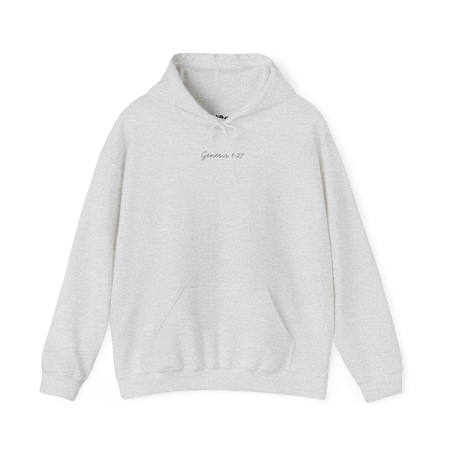 Made in His Image Hoodie, Ash Front