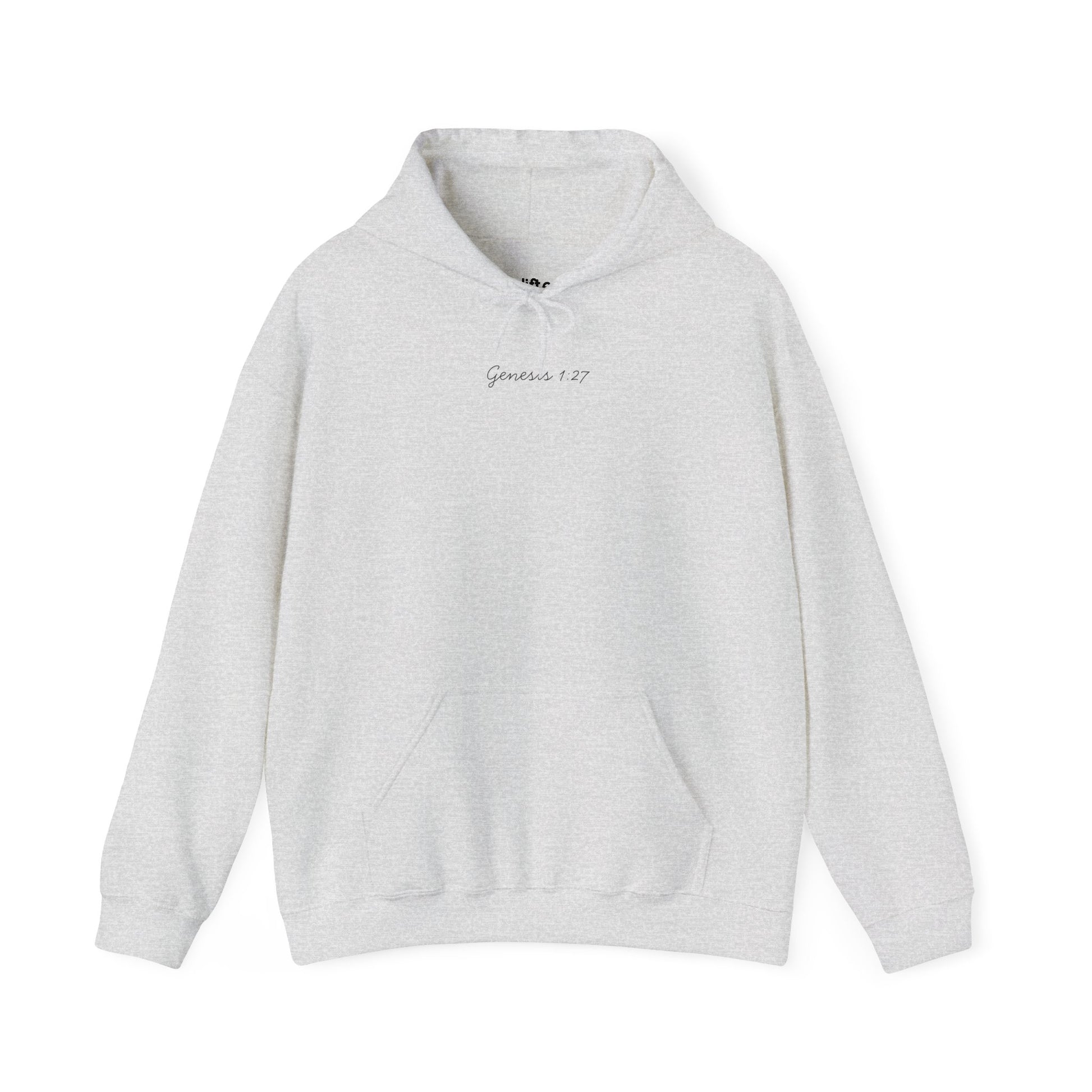 Made in His Image Hoodie, Ash Front
