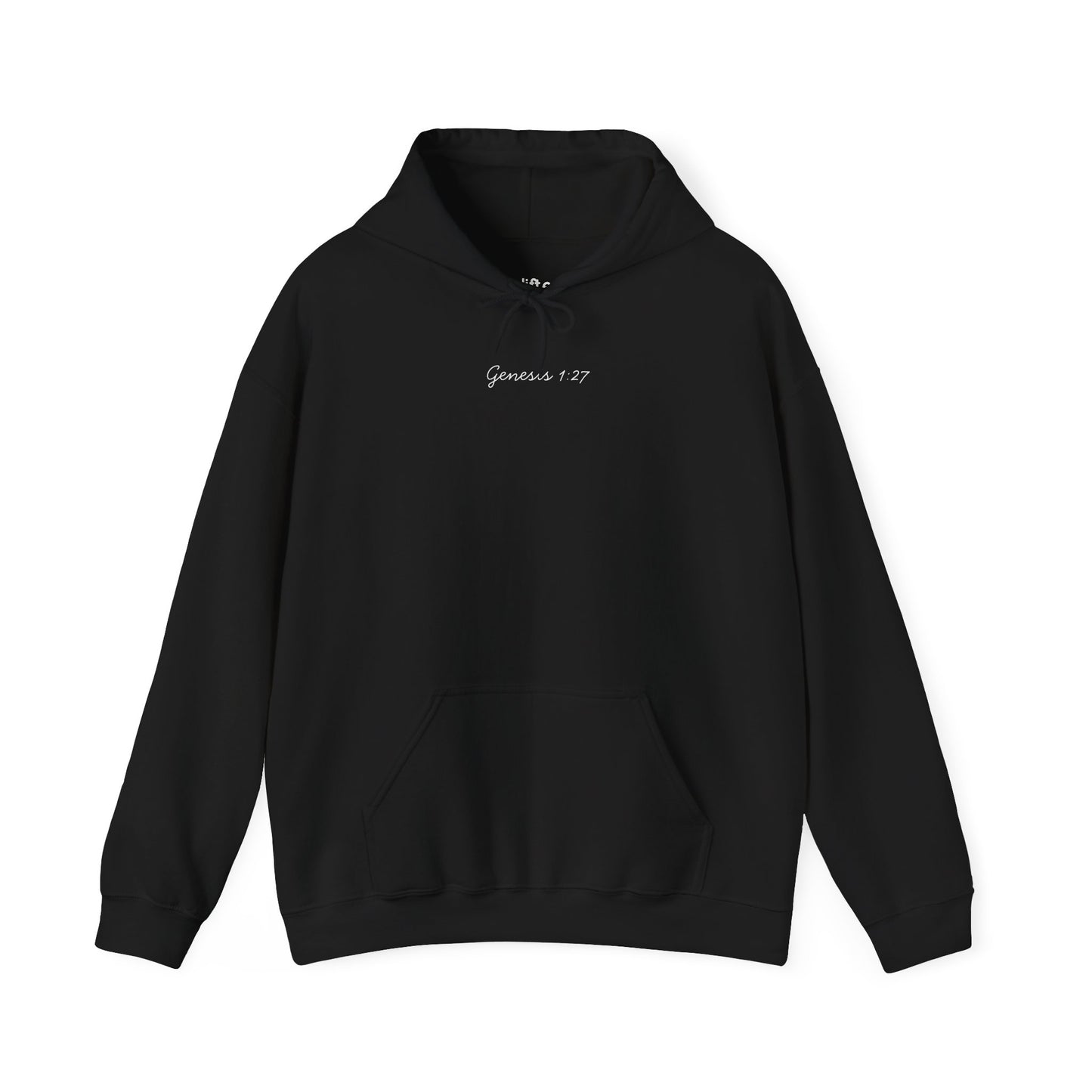 Made in His Image Hoodie, Black Front