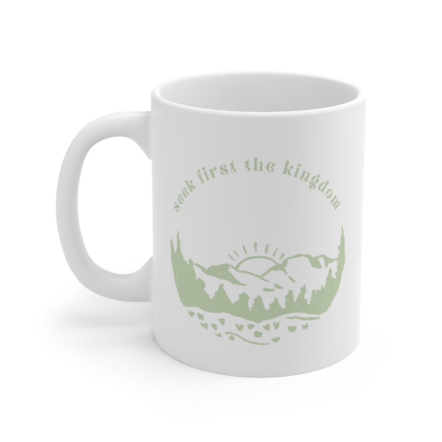 Seek the Kingdom Christian Mug, Back