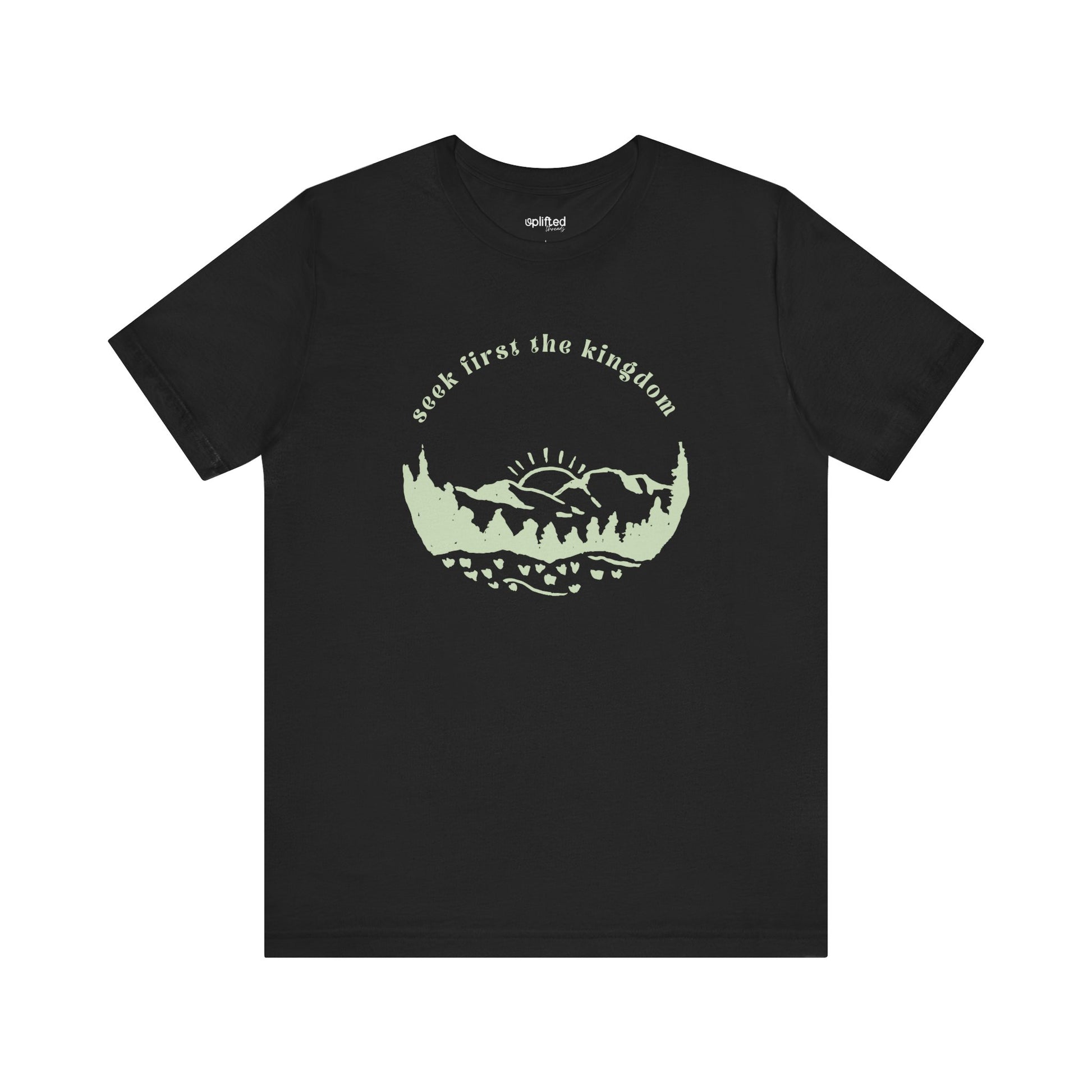 Seek the Kingdom Christian T-Shirt, Black Front