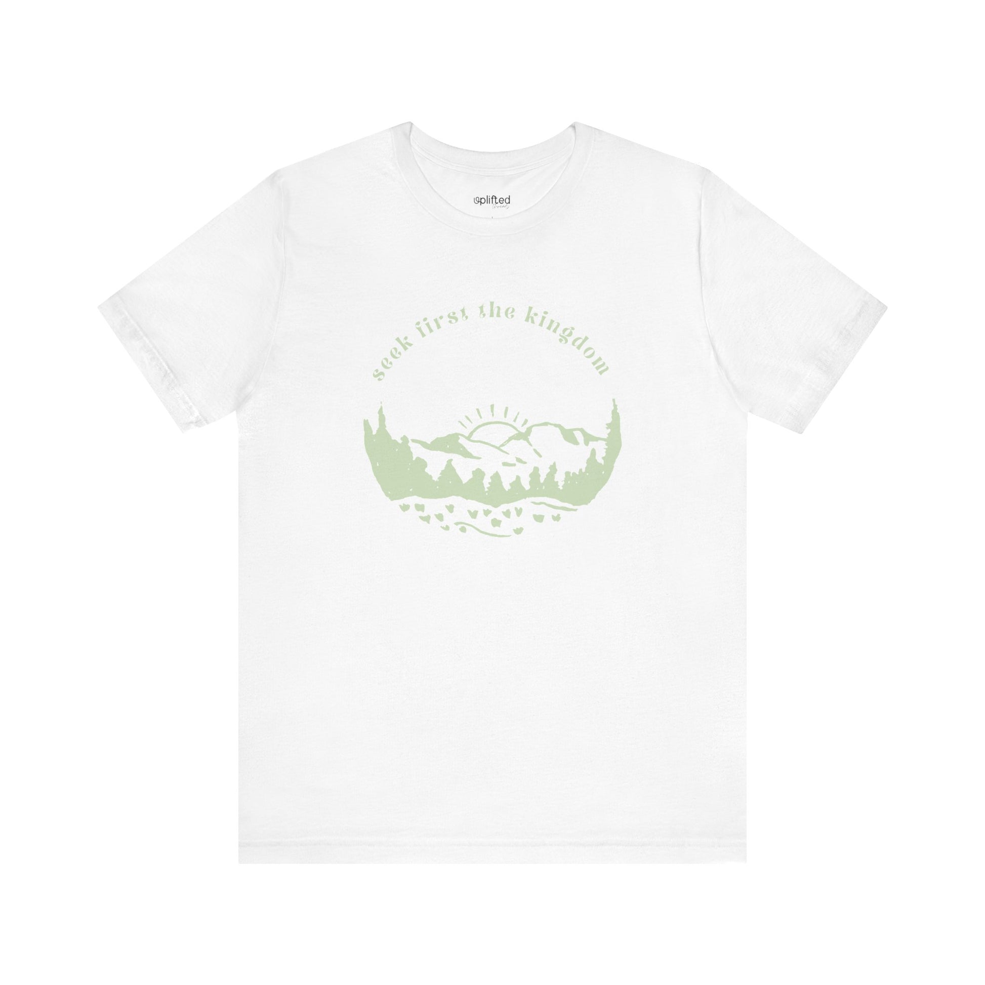 Seek the Kingdom Christian T-Shirt, White Front