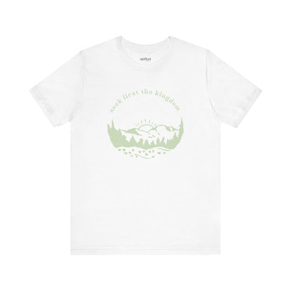 Seek the Kingdom Christian T-Shirt, White Front