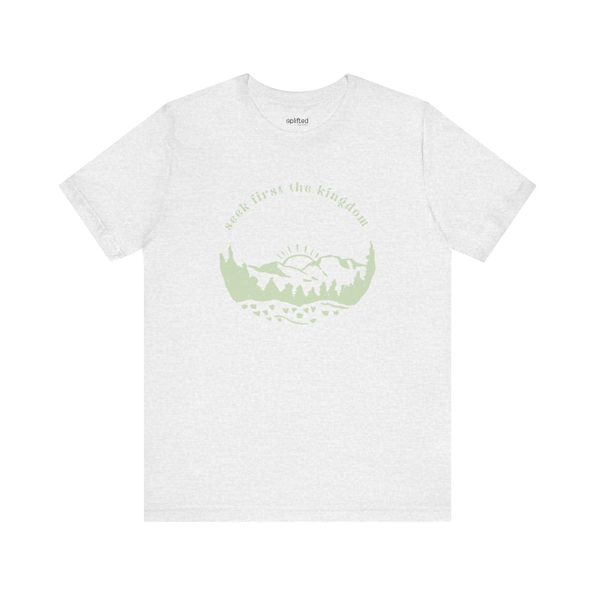 Seek the Kingdom Christian T-Shirt, Ash Front