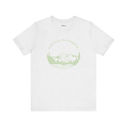 Seek the Kingdom Christian T-Shirt, Ash Front