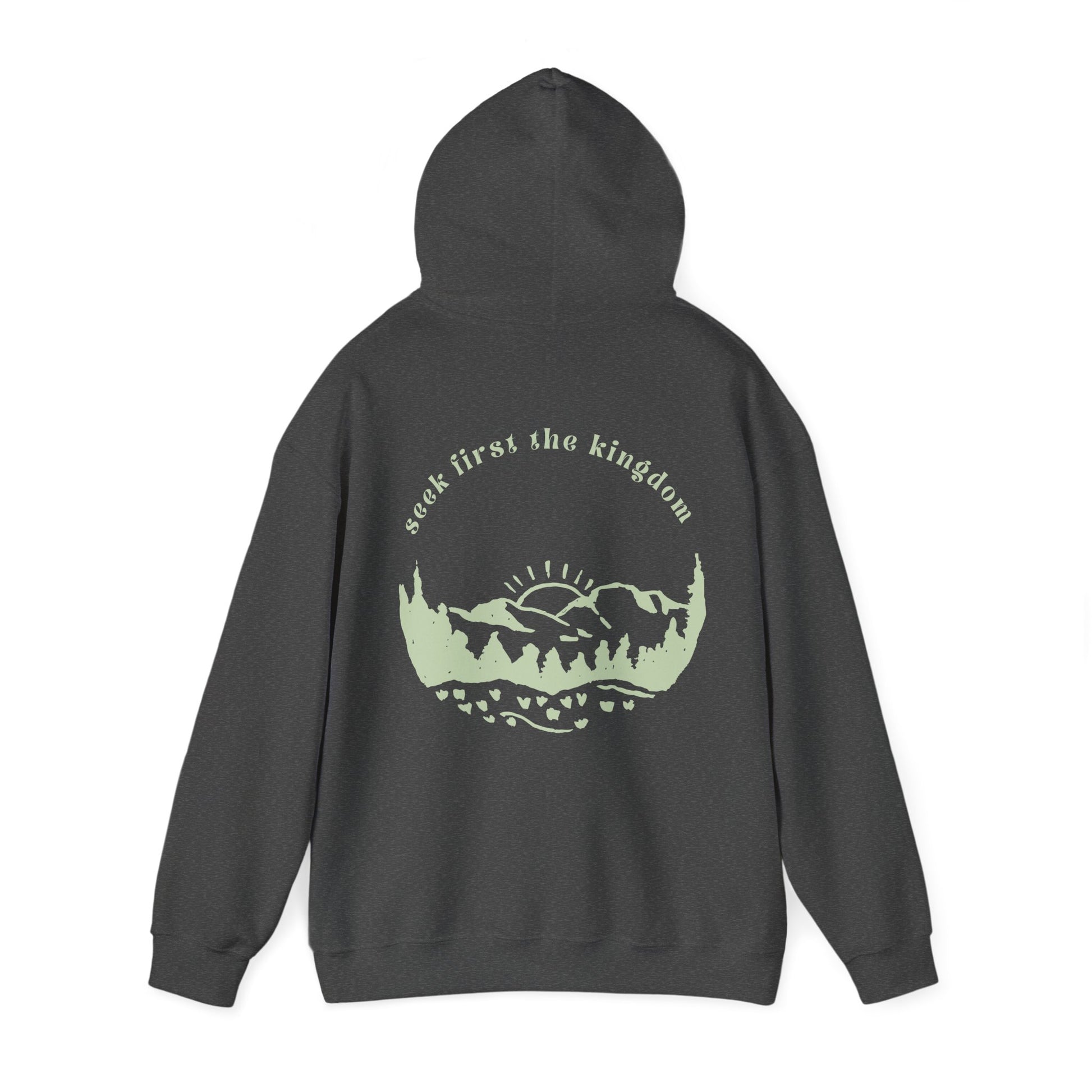 Seek the Kingdom Hoodie, Dark Heather Back