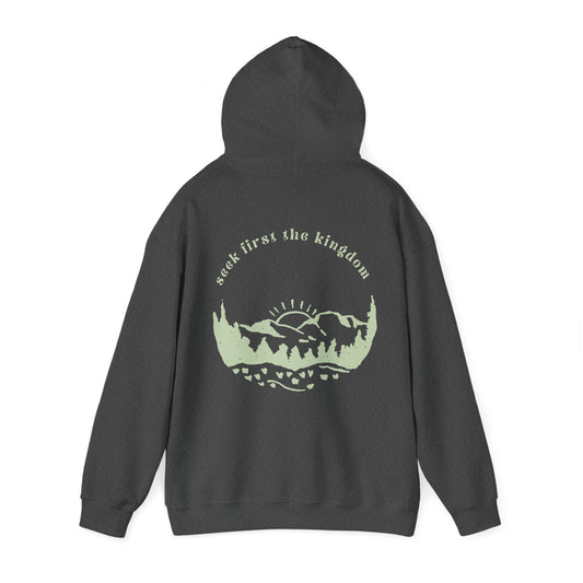 Seek the Kingdom Hoodie, Dark Heather Back
