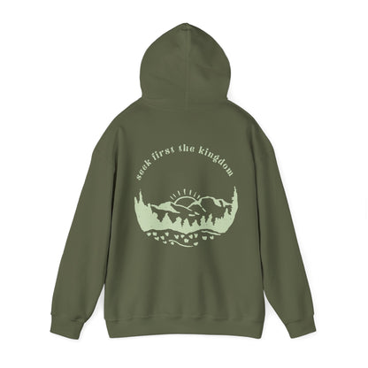 Seek the Kingdom Hoodie, Military Green Back