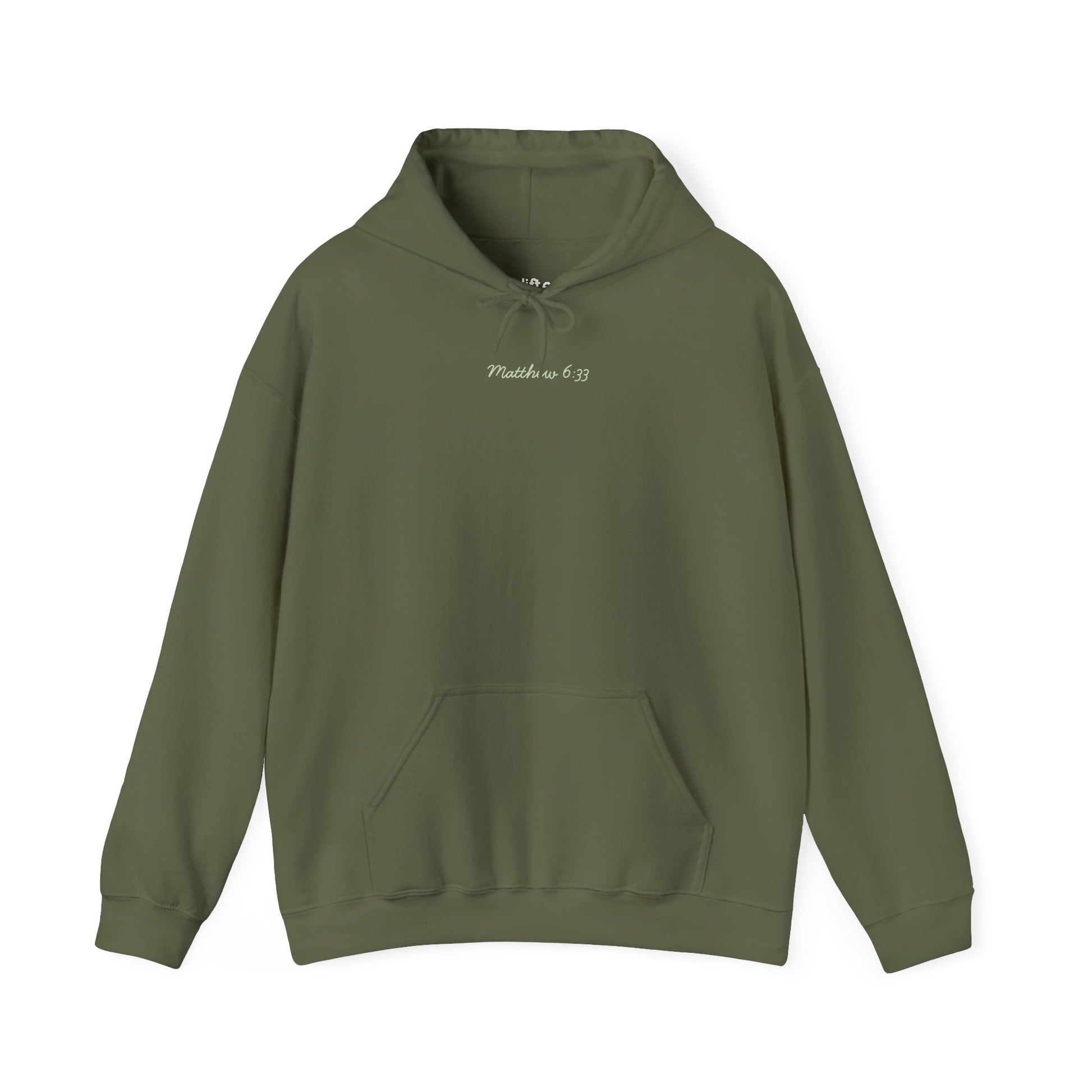 Seek the Kingdom Hoodie, Military Green Front