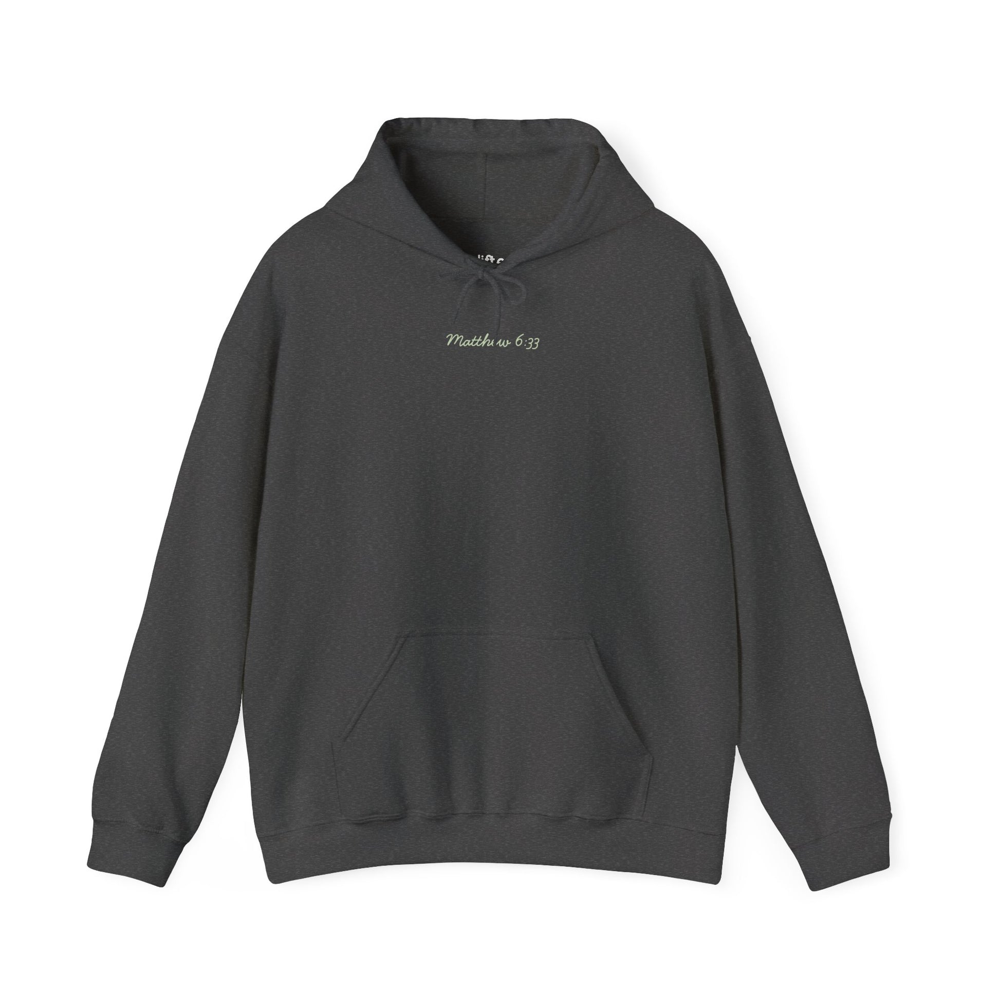 Seek the Kingdom Hoodie, Dark Heather Front