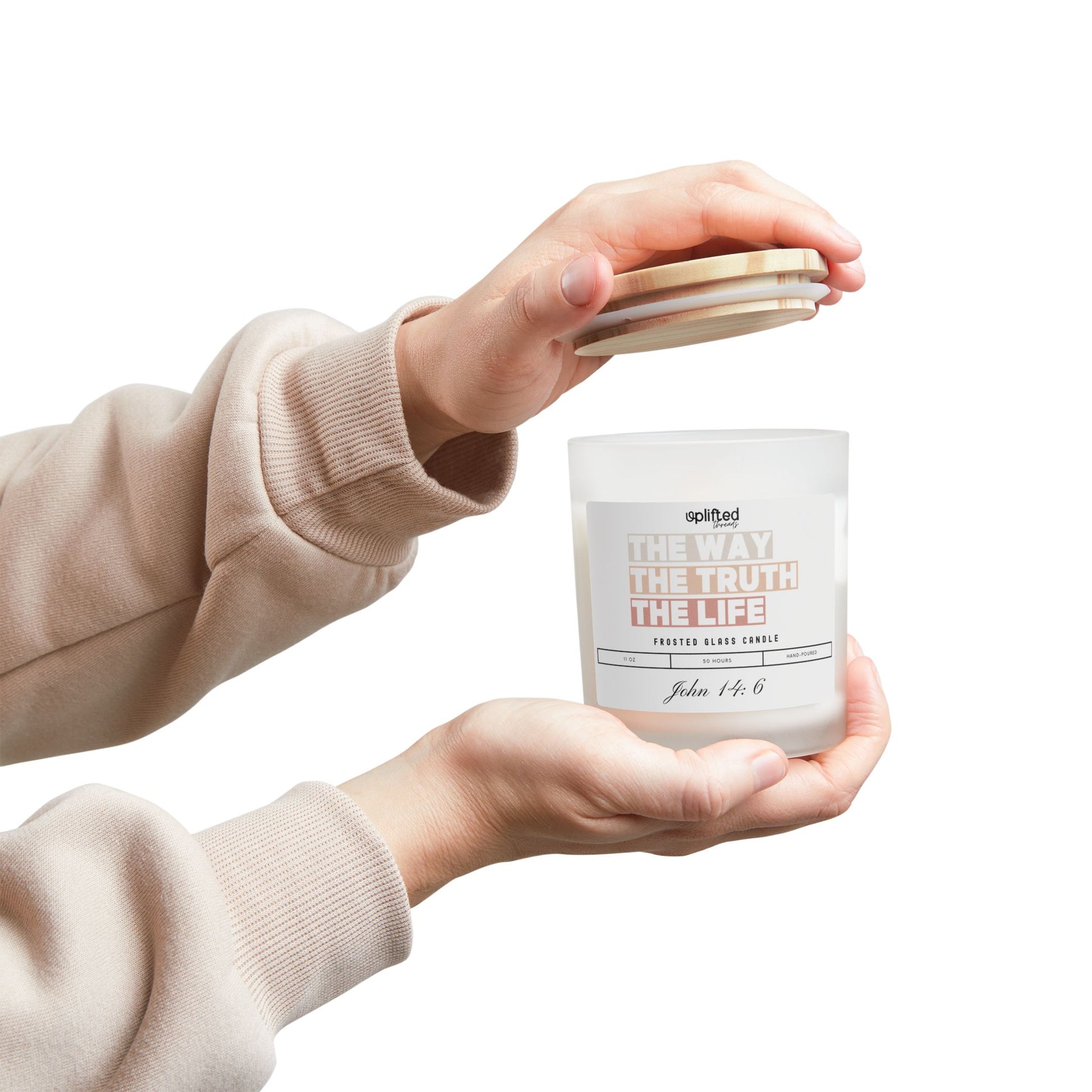 The Way Christian Candle, Lid Open Front