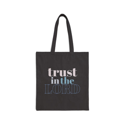 Trust The Lord Tote Bag, Black Front